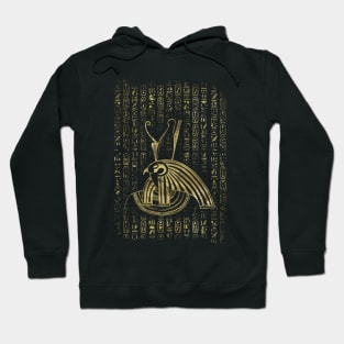 Golden Horus  with Egyptian hieroglyphs Hoodie